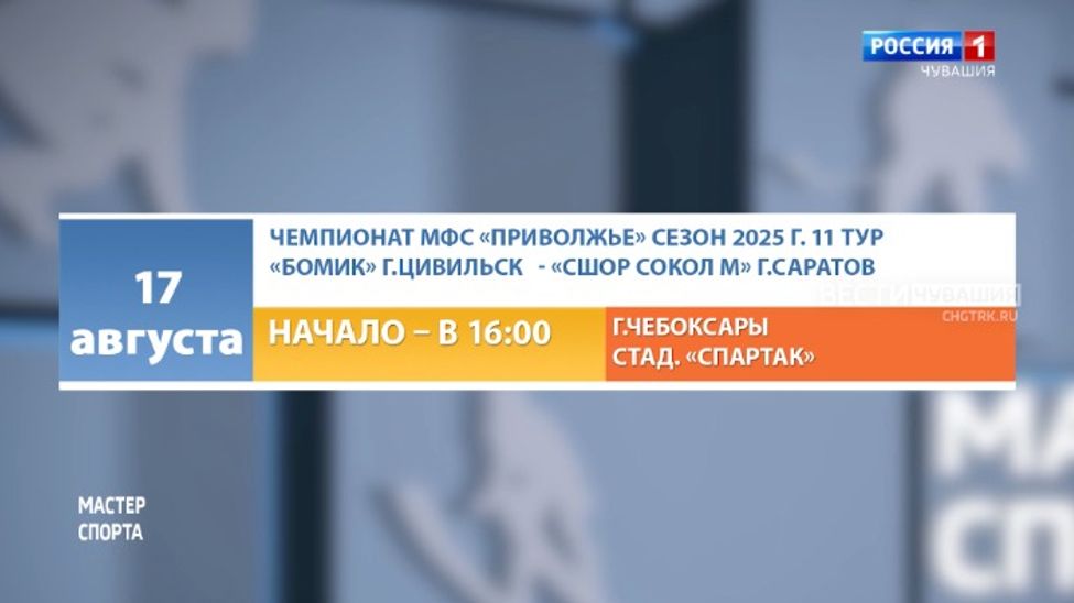 Афиша спортивных мероприятий в Чувашии на 16-17 августа
