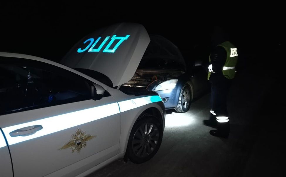 В Чувашии сотрудники ДПС спасли от холода беременную автоледи с пассажирами