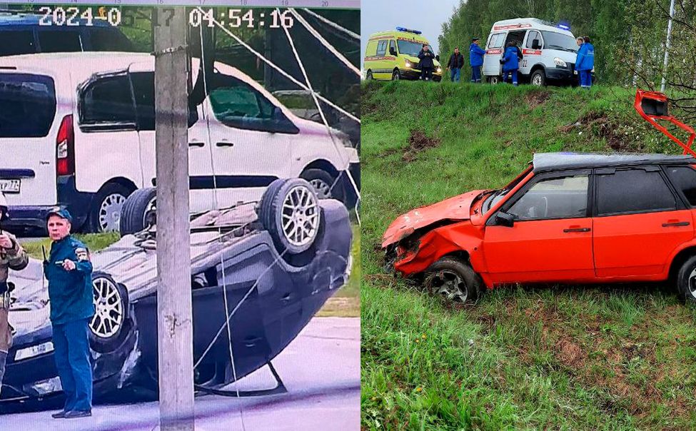 За сутки в Чувашии два пьяных водителя устроили ДТП с опрокидыванием автомобиля