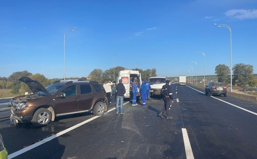 В Канашском округе столкнулись 4 автомобиля