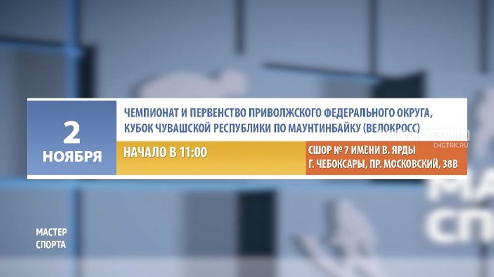 Афиша спортивных мероприятий в Чувашии на 2-4 ноября